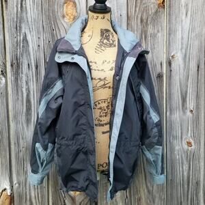 Columbia Fire Ridge Jacket Size M Black Gray Zip Outer Shell Women's Medium EUC